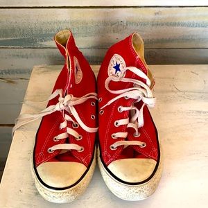 Gently used red high top Converse! Worn 2-3 times!